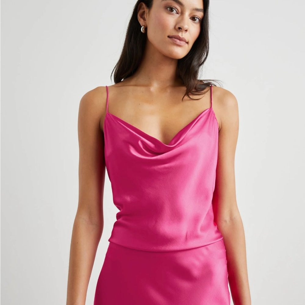Rails Taysia cami top women’s size S magenta pink cowl neck Y2K Party Designer